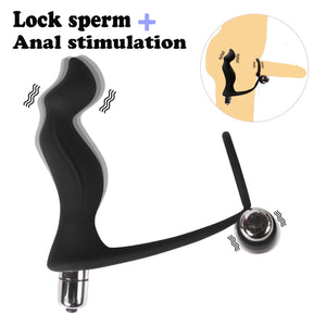 Double Stimulate Cock Ring and Butt Plug