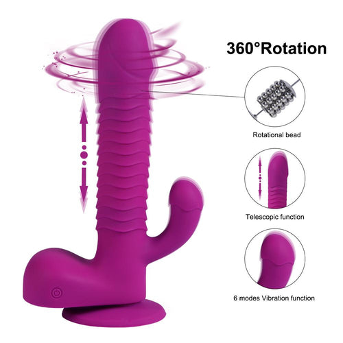 Fjernbetjening 6 tilstande og roterende klitoris vibrator