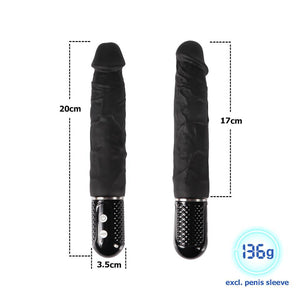 10 Frequency 2 IN 1 Electric Vibrating Dildo - Black