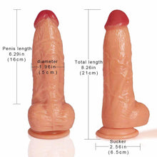 Afbeelding in Gallery-weergave laden, Dual Layers Liquid Silicone Dildo 8.26in