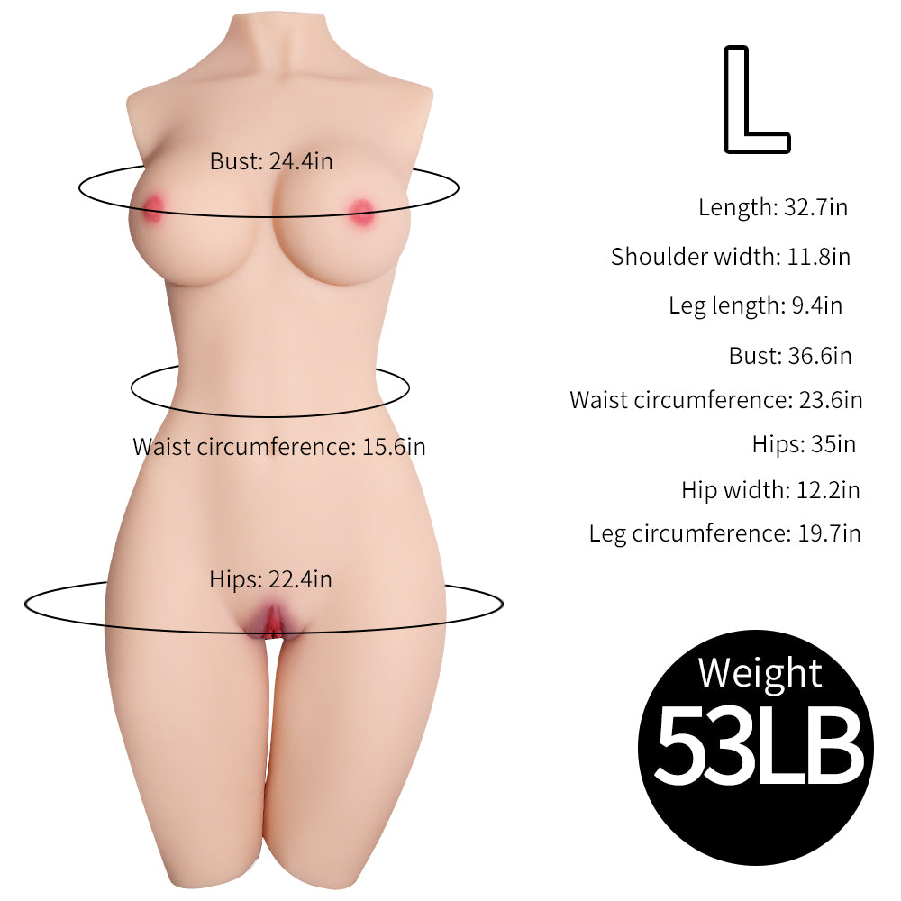 Half Body Sex Doll Toros med realistisk fisse