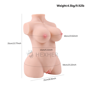 Updated Bigger Boobs Torso Doll with Realistic Pussy and Anal - Ella
