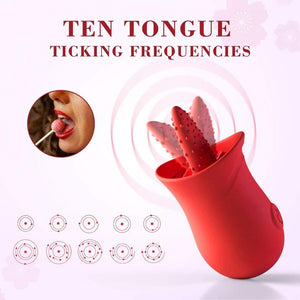 Vibratore elettrico per leccare la lingua rosa
